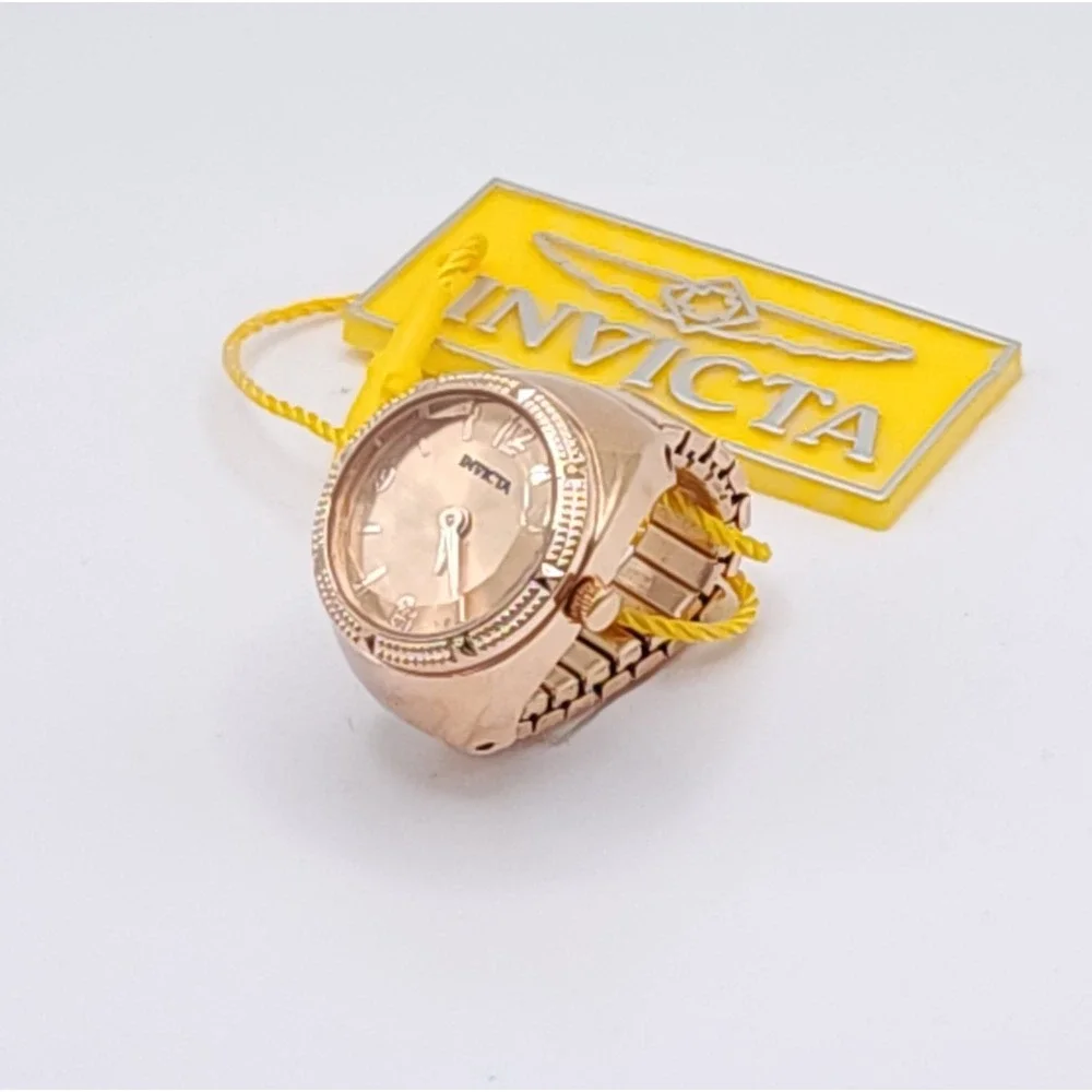 Invicta Mini Angel Musearc Rose Gold Ring Watch 50642